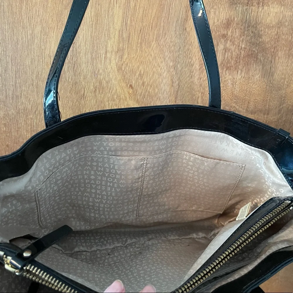 kate spade Black Patent Leather Tote Shoulder Bag